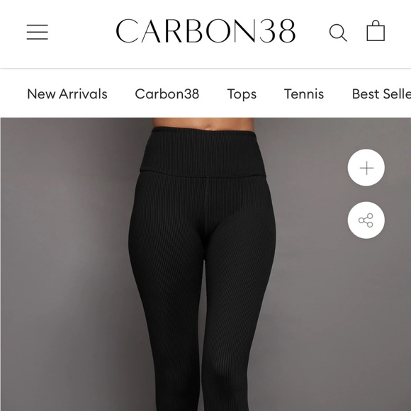 Carbon38 Ribbed size small black leggings - Picture 2 of 6